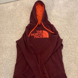 maroonand orange north face hoodie!